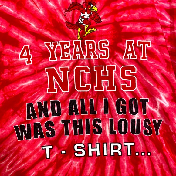 Red Tie-Dye HighSchool Graduation Shirt NCHS - Picture 2 of 5